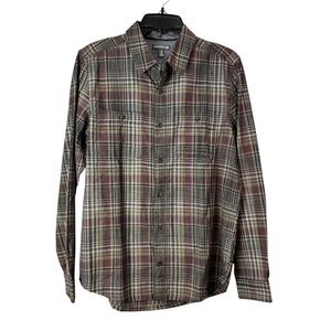 Toad & Co Mens Smythly long sleeve shirt huckleberry plaid woven buttondown S